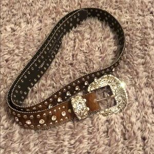 Bedazzled Leather Rodeo Belt